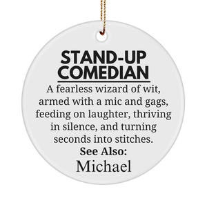 Stand Up Comedian Gift, Personalized Ornament, Stand Up Comedy, Gift For Comedians, Comedy Club Decor, Comedian Decor, Comedy Lover Gift