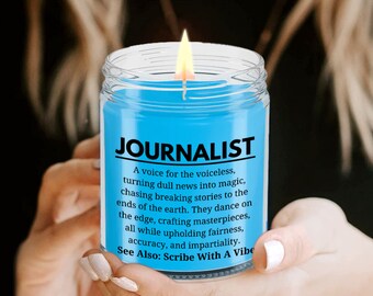 Journalist Gift, Candle For Journalist, News Reporter Gift, Writer's Candle, Journalism Theme Gift, Journalist Appreciation, Writer's Gift