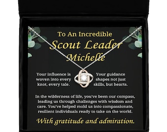 Scout Leader Gift, Personalized Necklace,  Scouting Gift, Scout Necklace,  Scout Jewelry, Thank You Leader, Volunteer Appreciation