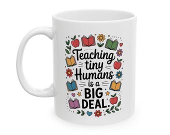 Cadeau pour institutrice d'âge préscolaire, mug pour femme, jolie tasse à café fleurie, institutrice de maternelle ou de garderie, idée cadeau de remerciement de fin d'année pour institutrice