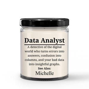 Data Analyst Gift, Custom Candle, Tech Gift, Data Nerd Present, Computer Science Gift, Coder Candle, Software Engineer Gift, Programmer Gift