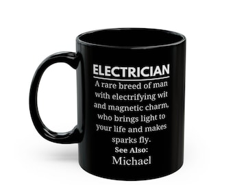 Electrician Personalized Mug, Funny Electrical Worker Cup, Tradesman Joke Present, Sparky Gift