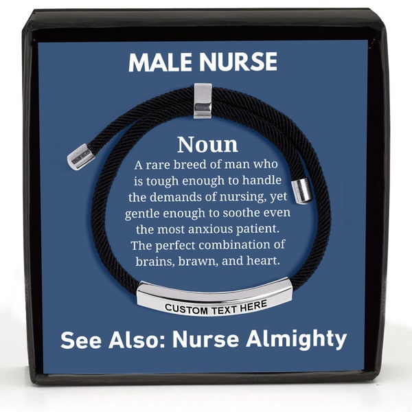 Male Nurse Gift, Personalized Nurse Gift, Nurse Bracelet, Engraved Bracelet, Medical Gift, Hospital Staff Gift,  Rn Bracelet, Lpn Jewelry