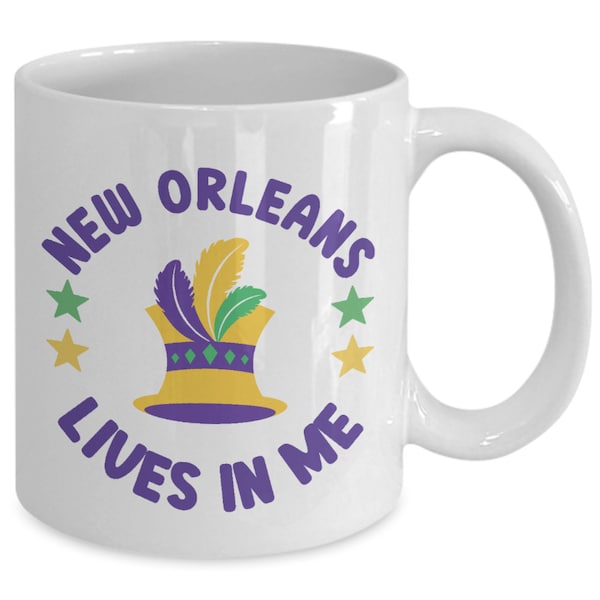 New Orleans Mug, Nola Coffee Mug, Gift From New Orleans, Louisiana Souvenir, Big Easy Gift, French Quarter Mug, Mardi Gras Gift