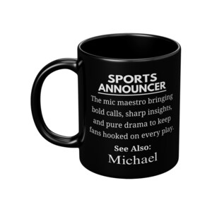 Sports Announcer Definition Mug: Funny Broadcaster Gift