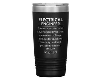 Electrical Engineer Gift, Personalized Stainless Steel Tumbler