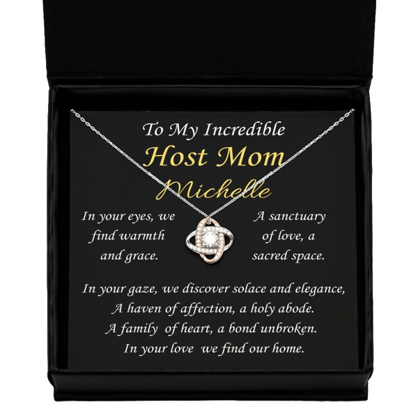 Host Mom Necklace,  Personalized Gift, Homestay Mom, Gift For Host Mom, Thank You Gift, Appreciation Jewelry, Meaningful Necklace