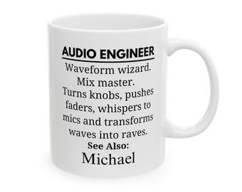 Personalized Audio Engineer Mug, Sound Tech Gift