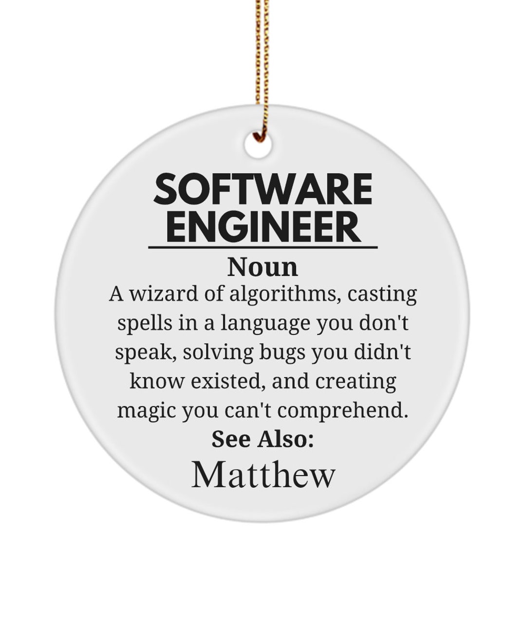 Software Engineer, Personalized Ornament, Software Engineer Gift, Tech ...