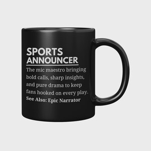Funny Sports Announcer Definition Mug: Broadcaster Gift
