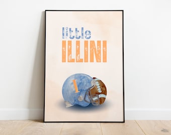 Nursery Little Illini Sports Poster Print- Baby and Kids Wall Art