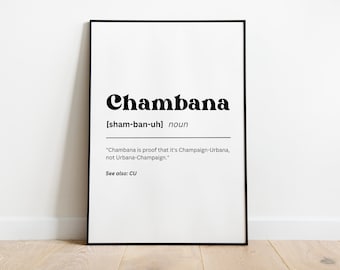 Chambana Definition Poster Print- Champaign-Urbana Illinois Wall Art