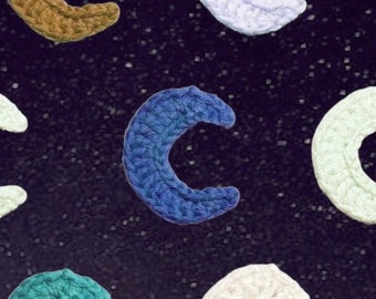 Crochet Moon Applique PDF Pattern/ENGLISH