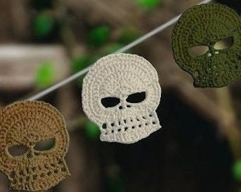 Creepy Skull Applique Crochet PATTERN/PDF/ Written Pattern (English)