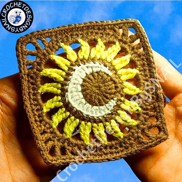 Moon and Sun Together Granny Square Pattern /PDF/English