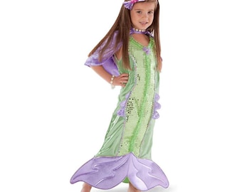 Mermaid Dress-Up Costume in Green and Lavender