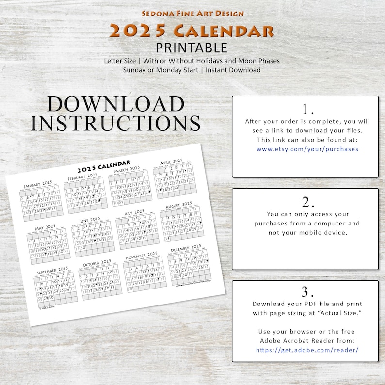 2025 Monthly Blank Calendar (sundaystart or Mondaystart), Simple