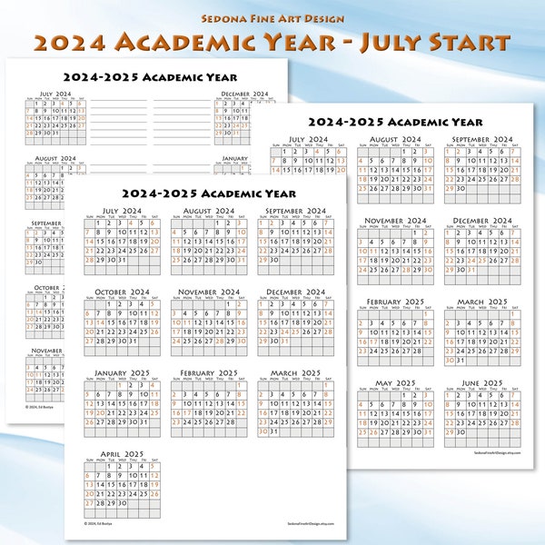 School Year Calendar 2024 25 Etsy