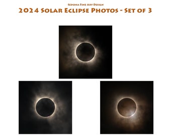 Solar Eclipse - Set of Three 2024 Total Solar Eclipse Prints