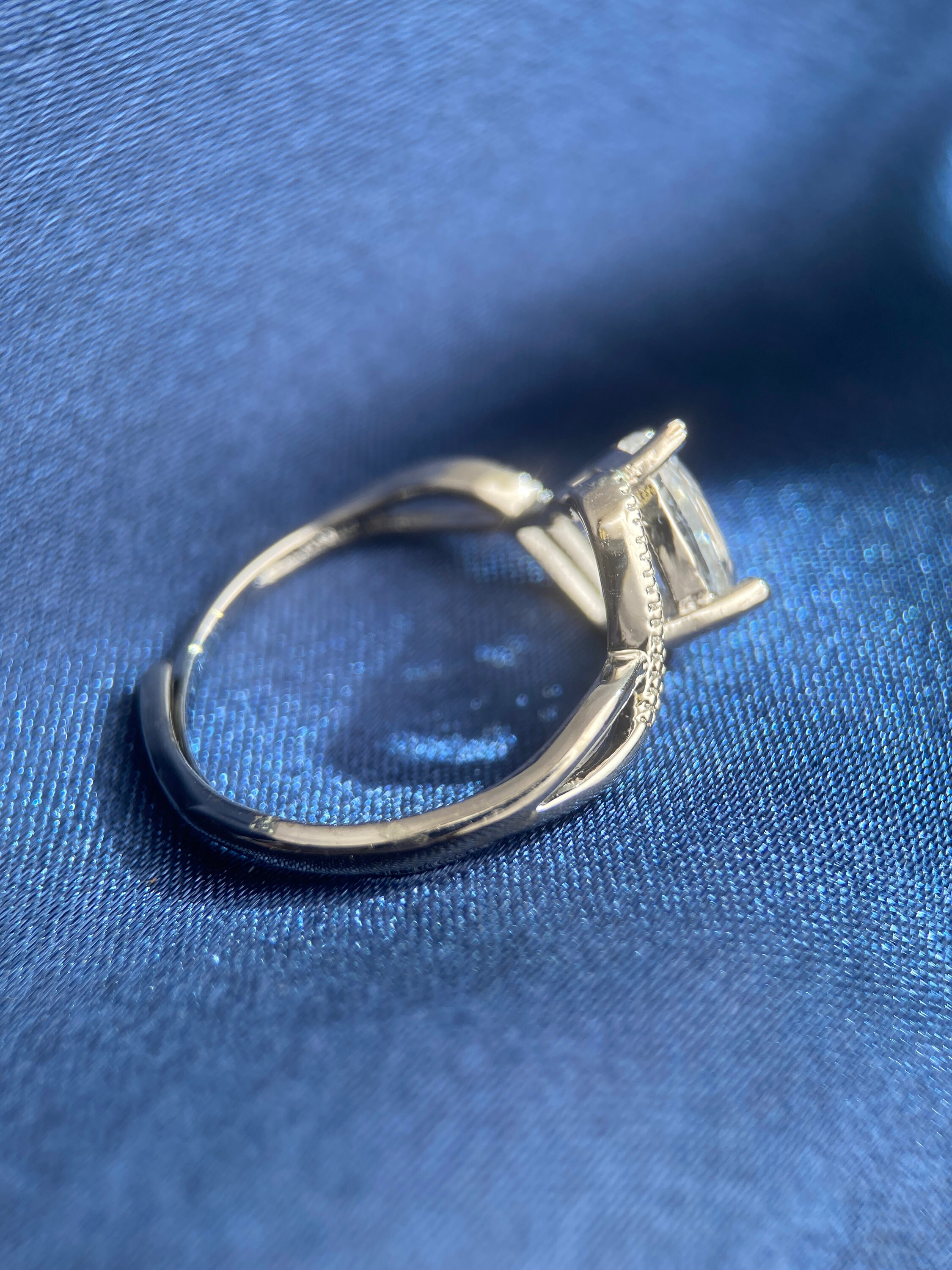 Oval Clear Quartz Ring, Tilted Quartz Ring, Angled Clear Quartz Ring ...