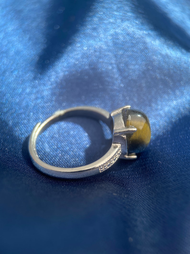 Natürlicher Tigeraugenring, Silber-Tigeraugenring, Gelber Tigeraugenring, Schutzstein, Blauer Tigeraugenring, Katzenauge, Reichtumstein Bild 9