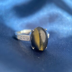 Natürlicher Tigeraugenring, Silber-Tigeraugenring, Gelber Tigeraugenring, Schutzstein, Blauer Tigeraugenring, Katzenauge, Reichtumstein Bild 8