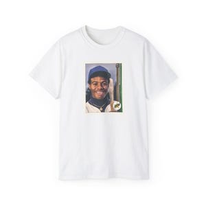 Camiseta vintage com arte de cartão de beisebol Ken Griffey Jr., camiseta, camiseta retrô de beisebol, camiseta com recordações esportivas, presente para fãs de beisebol
