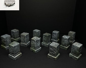 Kit of 12 Modular Stone Dungeon Pillars for Role Playing | Dnd Pathfinder Hero Quest