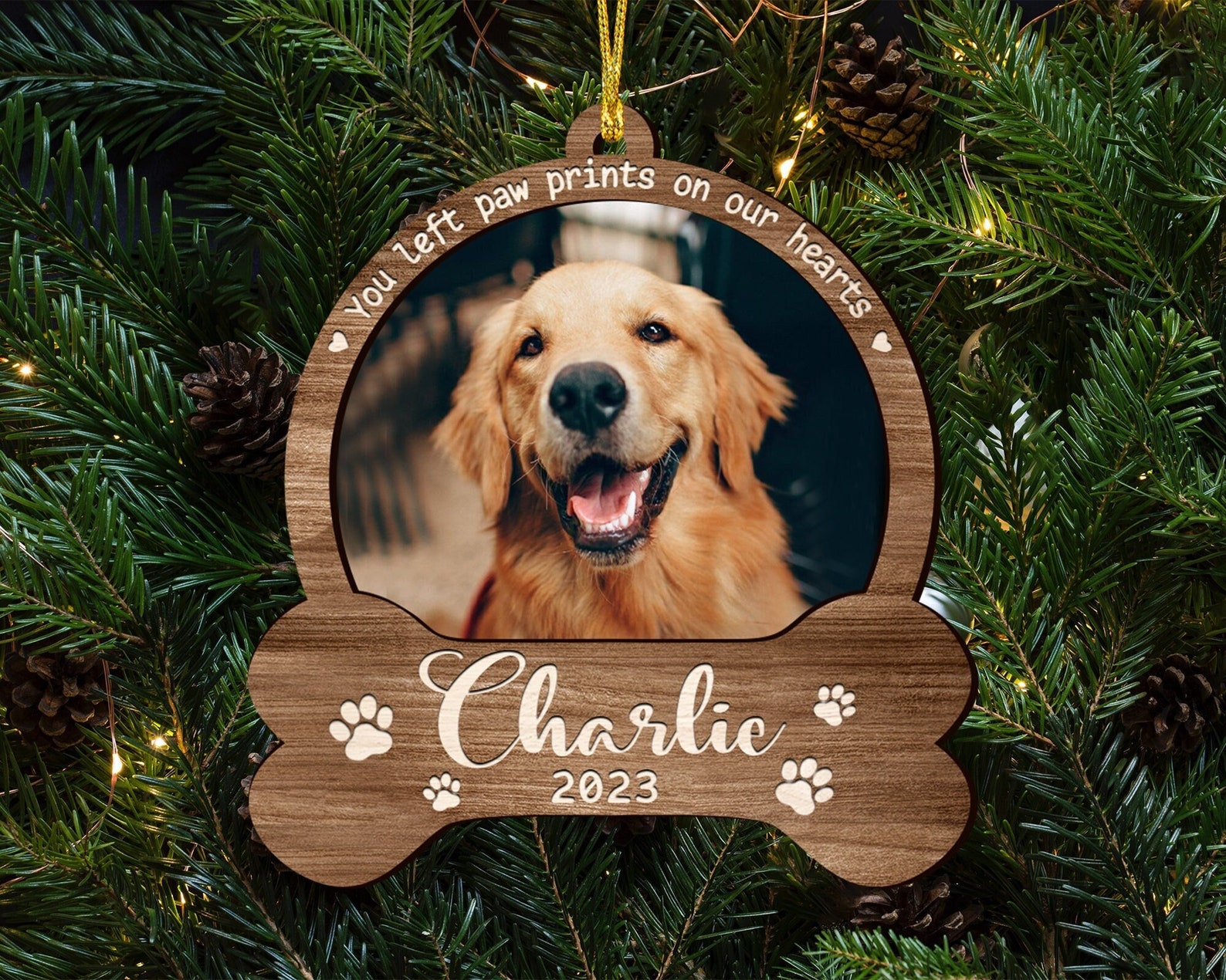 Custom Dog Photo Ornament - Dog Memorial Gift