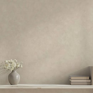 May include: A serene interior scene featuring a gray vase holding white flowers, placed on a white shelf. Beside the vase, a stack of three books with beige covers rests. The background is a textured, neutral-toned wall.