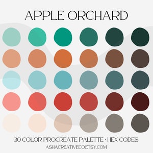 Apple Orchard Procreate Color Palette | Color swatches |For Digital Planning| HEX Codes | Digital Download |GoodNotes