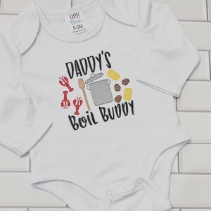 Boy's Crawfish Boil Outfit, Embroidered Baby Romper or Onesie