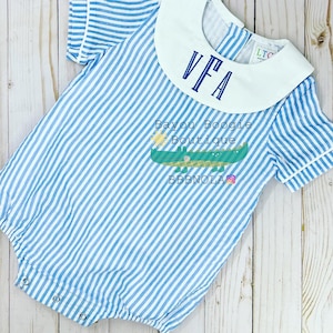 Seersucker Bubble Boy, Bishop Seersucker Bubble, Boys Monogram Bubble, Boys Monogram Romper, Baby Shower Gift Boy, Personalized Gift Boy