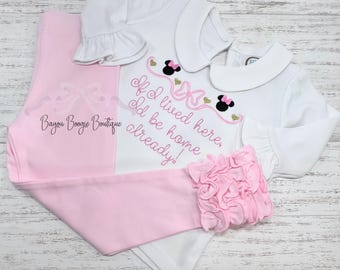 Magical Embroidered Girls outfit; Vacation Shirt, Baby monogrammed Bubble