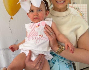 One Silly Goose; 1st Birthday, Cake Smash, Monogram Bloomers, Girls Birthday Outfit