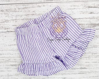 Girl Ruffle Short Girl Clothing Girl Personalized Baby Girl Clothing Outfit Girl Blue Shorts Toddler Clothing Outfit Matching Outfit Girl