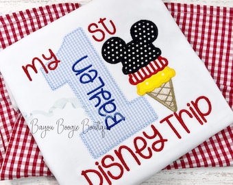 Boys 1st Magical Trip Shirt; Embroidered Vacation Shirt, Personalized Custom Outfit, Boys Embroidery, Toddler Shirt