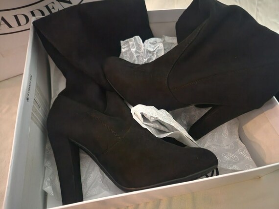 Buy Excellent STEVE MADDEN Gorgeous Black Womens Knee High Suede Boots Size 6.5 Online in India Etsy