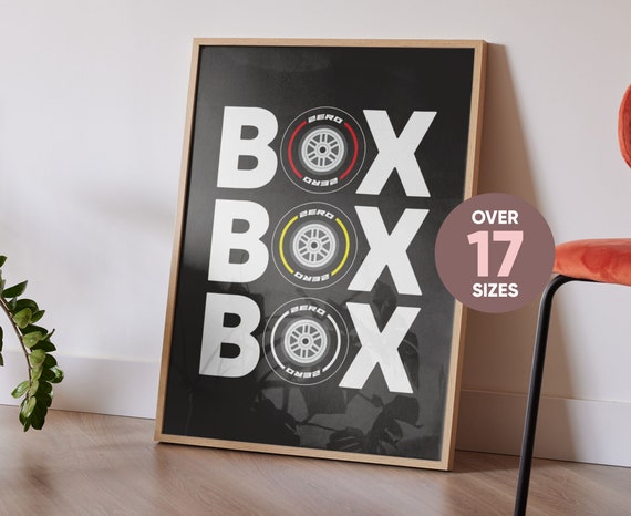 F1 Box Box Box Quote Poster Print, Formula One, Grand Prix, Circuit, F1 Track, Racing, Poster, F1 Poster, F1 Wall Art Print, F1 Tire Poster