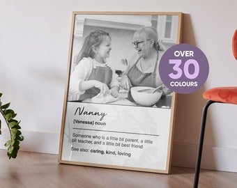 Personalised Nan Print - Custom Nanny Definition Print Personalised Gift for Nan Gift for Grandma Birthday Gift Photo Gift Mother's Day Gift
