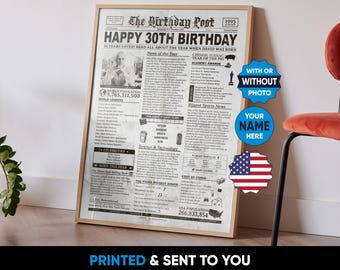 thumbnail image 2 of 30th Birthday Gift Poster – Personalised 'The Year You Were Born' 1995 For Daughter 2 of 5