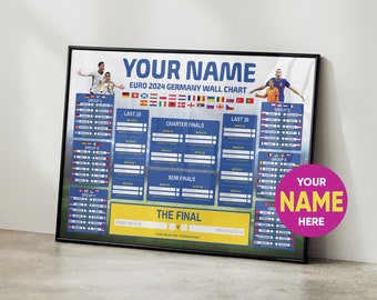 Large Printed Euro 2024 Wallchart Poster - European Championships Wall Planner - Euro 24 Wall Chart Planner Poster