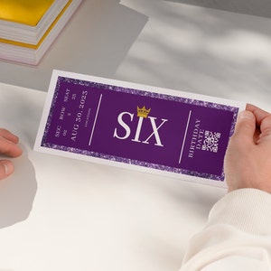 Six the Musical Surprise Ticket Editable Printable