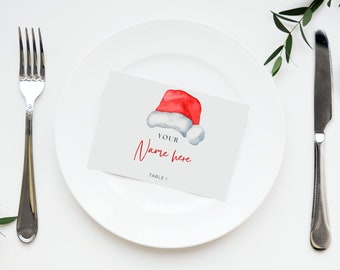 Christmas Dinner Place Cards Template Holiday Place Cards Editable Christmas Place Card Christmas Dinner Party