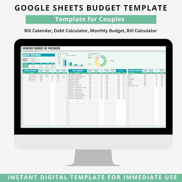 Budgeting For Couples, Couple Finance Tools, Budget Templates for Couples, Digital Budget Planners, Couple Finance, Couples Budgeting 101