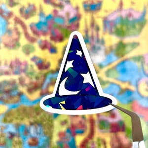Mickey Sorcerer Hat Shimmer Vinyl Sticker - Disney Sticker