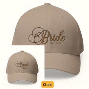 Chapeau brodé pour embrasser la mariée, casquettes de baseball vintage personnalisées de l'année, cadeaux de mariée EVJF, cadeau de demoiselle d'honneur nuptiale