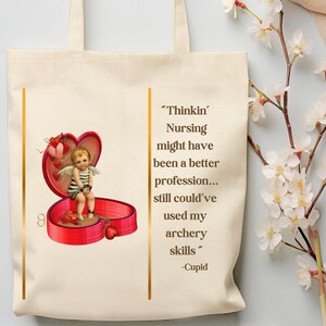 Tote Bag Lustige Krankenschwester Zitat Canvas Tasche Schwarz Natur Canvas Tote Einkaufstasche Vintage Postkarte Spaß Valentine Geschenk für Krankenschwester Geschenk für Freund