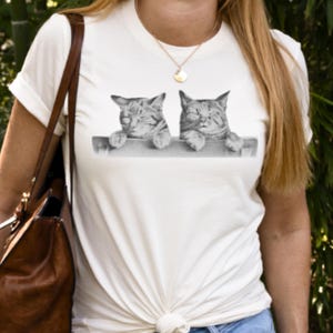 Vintage Cats Shirt Twin Kitten Aesthetic Shirt Retro Photographic Tee Unisex T Cat Mom Shirt Gift-For Cat Lover Cat Person Gift Gift-for Her