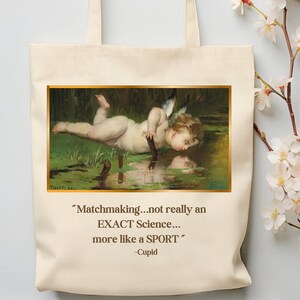 Tote Bag Vintage Valentine Lustige Amor Zitat Canvas Tasche Schwarz Natürliche Einkaufstasche Lustige Valentines Geschenk für Single Freund Galentine Geschenk